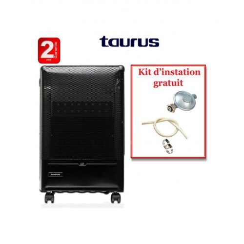 Taurus Chauffage à gaz flamme bleue – LISBONNE Kit d’installation – 2 ans de garantie – Prix Maroc